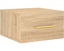 vidaXL - Nachtkastje - wandgemonteerd - 35x35x20 - cm - sonoma - eikenkleurig