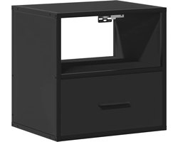 vidaXL - Nachtkastje - wandgemonteerd - 40x31x39,5 - cm - zwart