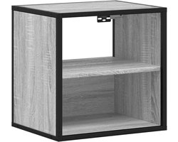 vidaXL - Nachtkastje - wandgemonteerd - 40x31x39,5cm - grijs - sonoma - eikenkleur