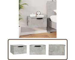 vidaXL Nachtkastje wandgemonteerd betongrijs Wandlamp - Nachtkastje - Slaapkamer Decoratie - Beton Look - Houten Meubels