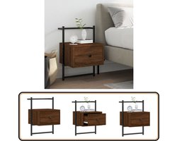 vidaXL Nachtkastje - Wandgemonteerd - Bruin Eiken Wandlamp - Nacht Kastje - Slaapkamer Meubilair - Houten Kastje - Bureau Accessoires