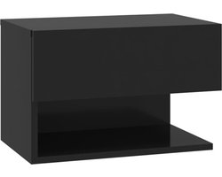 vidaXL - Nachtkastje - wandgemonteerd - zwart