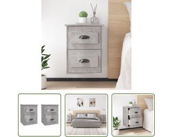 vidaXL Nachtkastje - Wandkast - Nachtkastjes 2 st wandgemonteerd 41,5x36x53 cm betongrijs - Slaapkamervloerisolator - Betonlook - Houten Kast