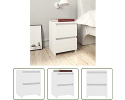vidaXL Nachtkastje - Wit - 30x30x40 cm - 2 Lades Nachtkastje - Nachtkastjes - Bedkastje - Bedkastjes - Meubilair
