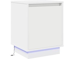 vidaXL - Nachtkastje - Wit - 39 - x - 34,5 - x - 50 - cm - Bewerkt - hout