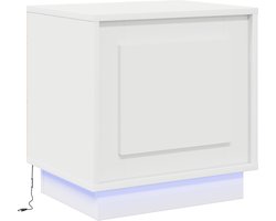 vidaXL - Nachtkastje - Wit - 44 - x - 34,5 - x - 45 - cm - Bewerkt - hout
