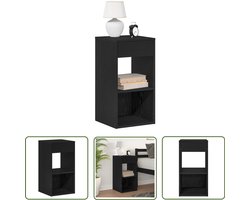 vidaXL Nachtkastje zwart eiken met lade 35x34x66,5 cm Nachtaandkast - Slaapkamers Мебель - Houten Nachtkastje - Zwarte Meubels - Nachtlamp Tafellamp