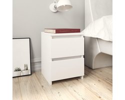 vidaXL - Nachtkastjes - 2 - st - 30x30x40 - cm - bewerkt - hout - wit
