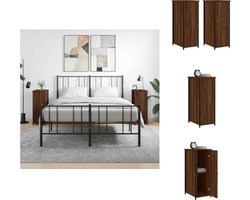 vidaXL - Nachtkastjes - 2 - st - 32x42x80 - cm - bewerkt - hout - bruin - eikenkleur