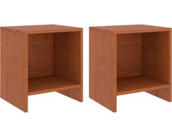 vidaXL - Nachtkastjes - 2 - st - 35x30x40 - cm - massief - grenenhout - honingbruin