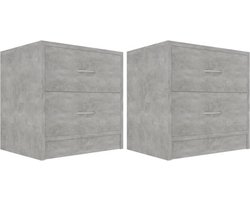 vidaXL - Nachtkastjes - 2 - st - 40x30x40 - cm - bewerkt - hout - betongrijs