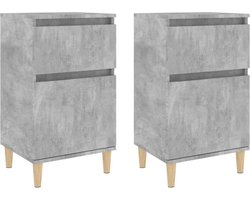 vidaXL - Nachtkastjes - 2 - st - 40x35x70 - cm - betongrijs
