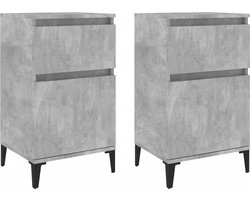 vidaXL - Nachtkastjes - 2 - st - 40x35x70 - cm - betongrijs