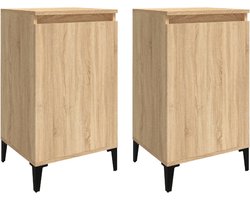 vidaXL - Nachtkastjes - 2 - st - 40x35x70 - cm - bewerkt - hout - sonoma - eikenkleurig