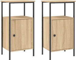 vidaXL - Nachtkastjes - 2 - st - 41x31x80 - cm - sonoma - eikenkleurig
