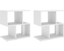 vidaXL - Nachtkastjes - 2 - st - 50x30x51,5 - cm - bewerkt - hout - wit
