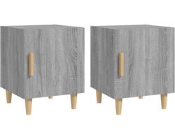 vidaXL - Nachtkastjes - 2 - st - bewerkt - hout - grijs - sonoma - eikenkleurig