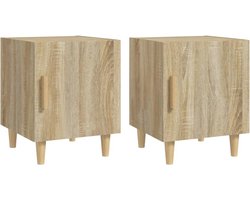 vidaXL - Nachtkastjes - 2 - st - bewerkt - hout - sonoma - eikenkleurig