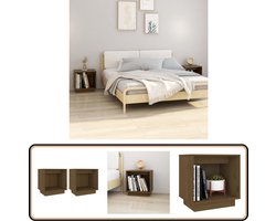 vidaXL Nachtkastjes - 2 st - Massief grenen - Honingbruin Nachtkastjes - Bedkasts - Houten Meubels - Grenenhouten Meubelen - Bruine Meubels