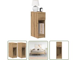 vidaXL Nachtkastjes 2 st met lade 20x36x60 cm artisanaal eikenkleurig - Dynamo Meter - Sleutelset - Gereedschap - Handgereedschap - Drapers Tools