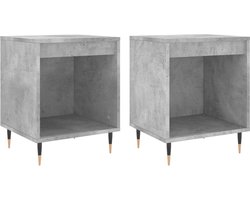 vidaXL Nachtkastjes - 2 stuks - Betongrijs - 40x35x50cm Nachtkastje - Kastje - Beton Grijs - Houten Nachttafel - Slaapkamersdecoratie