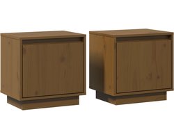 vidaXL Nachtkastjes - 2 stuks - Grenen - Honingbruin Nachtkastjes - Bedkasts - Meubels - Hout - Grenenhout