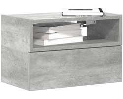 vidaXL Nachtkastjes - 2 stuks - Wandgemonteerd - Betongrijs Nachtkastje - Nachtkasten Set - Wandmontage - Beton Grijs - Meubilair Slaapkamer