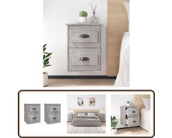vidaXL Nachtkastjes - 2 stuks - Wandgemonteerd - Grijs Wandkasten - Nachtkastjes - Kastjes - Meubels Slaapkamer - Beton Grijs