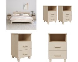 vidaXL Nachtkastjes HAMAR 2 st 40x35x62 cm grenenhout honingbruin - Nachtkastje - Nachtkastjes - Nachtkastje - Nachtkastjes