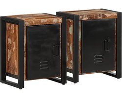 vidaXL Nachtkastjes - Massief Mangohout - Set van 2 Nachtkastje - Nachtkasten Set - Meubilair Slaapkamer - Kast Hout - Mango Wood Furniture