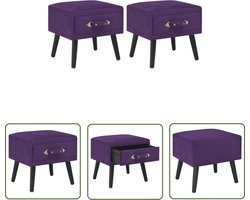 vidaXL Nachtkastjes - Nachtkast - Nachtkastjes 2 st 40x35x40 cm fluweel donkerpaars - Meubilair - Slaapkamerinrichting - Donkere Kleuren