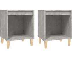 vidaXL Nachtkastjes - Set van 2 - 40x35x50 cm - Betongrijs Nachtkastjes - Kast - Slaapkamermeubilair - Houten Meubels - Beton Grijs