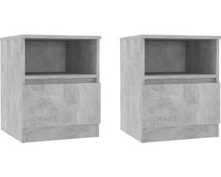 vidaXL Nachtkastjes set van 2 - Betongrijs, 40x40x50 cm Nachtkastjes - Nachtkast - Bedkast - Beton Grijs - Houten Kast