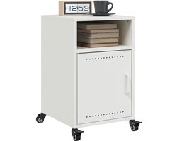 vidaXL Nachtkastjes Set van 2 - Staal Wit Nachtkastjes - Slaapkamer Meubilair - Nacht Tafels - Vita Xl - Witte Nachtkastjes