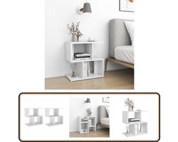 vidaXL Nachtkastjes Wit 2 Stuks - Stijlvol & Functioneel Nachtkastjes - Slaapkamer Meubilair - Houten Nachtkastjes - Wit Nachtkastje - Sidetable