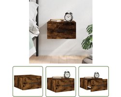 vidaXL Nachtlamp - Wandlamp - Nachtkastje wandgemonteerd 35x35x20 cm gerookt eikenkleurig - Bijzettafels - Badkamer Accessoires - Nachtkastje