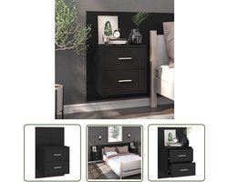 vidaXL Nachtlamp - Wandlamp - Nachtkastje wandgemonteerd zwart - Bergruimte - Slaapkamervloer - Houten Meubilair