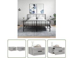 vidaXL Nachtlamp - Wandlamp - Nachtkastjes 2 st wandgemonteerd 35x35x20 cm grijs sonoma eiken - Bergruimte - Badkamer Accessoires - Woonkamerdecoratie