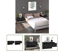 vidaXL Nachtlamp - Wandlamp - Nachtkastjes 2 st wandgemonteerd zwart - Bergruimte - Slaapkamervloer - Houten Meubel