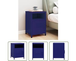 vidaXL Nachtlampje - Nachtkastje - Nachtkastje 35x35x51 cm staal marineblauw - Slaapkamervloer - Slaapkamersdecoratie - Staalmeubilair