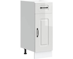 vidaXL - Onderkast - Kalmar - bewerkt - hout - hoogglans - wit