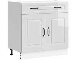 vidaXL - Onderkast - Kalmar - bewerkt - hout - hoogglans - wit