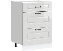 vidaXL - Onderkast - "Kalmar" - Hoogglans - Wit - Bewerkt - Hout