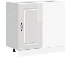 vidaXL - Onderkast - "Kalmar" - Hoogglans - Wit - Bewerkt - Hout