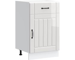 vidaXL - Onderkast - Lucca - bewerkt - hout - hoogglans - wit