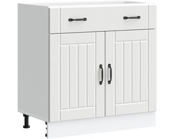 vidaXL - Onderkast - Lucca - bewerkt - hout - wit