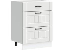 vidaXL - Onderkast - Lucca - bewerkt - hout - wit