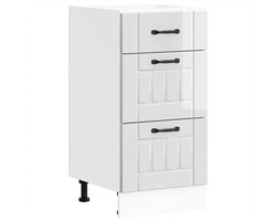 vidaXL - Onderkast - "Lucca" - Hoogglans - Wit - Bewerkt - Hout