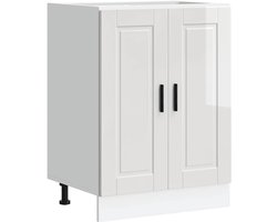 vidaXL - Onderkast - "Porto" - bewerkt - hout - hoogglans - wit