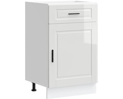 vidaXL - Onderkast - "Porto" - bewerkt - hout - hoogglans - wit